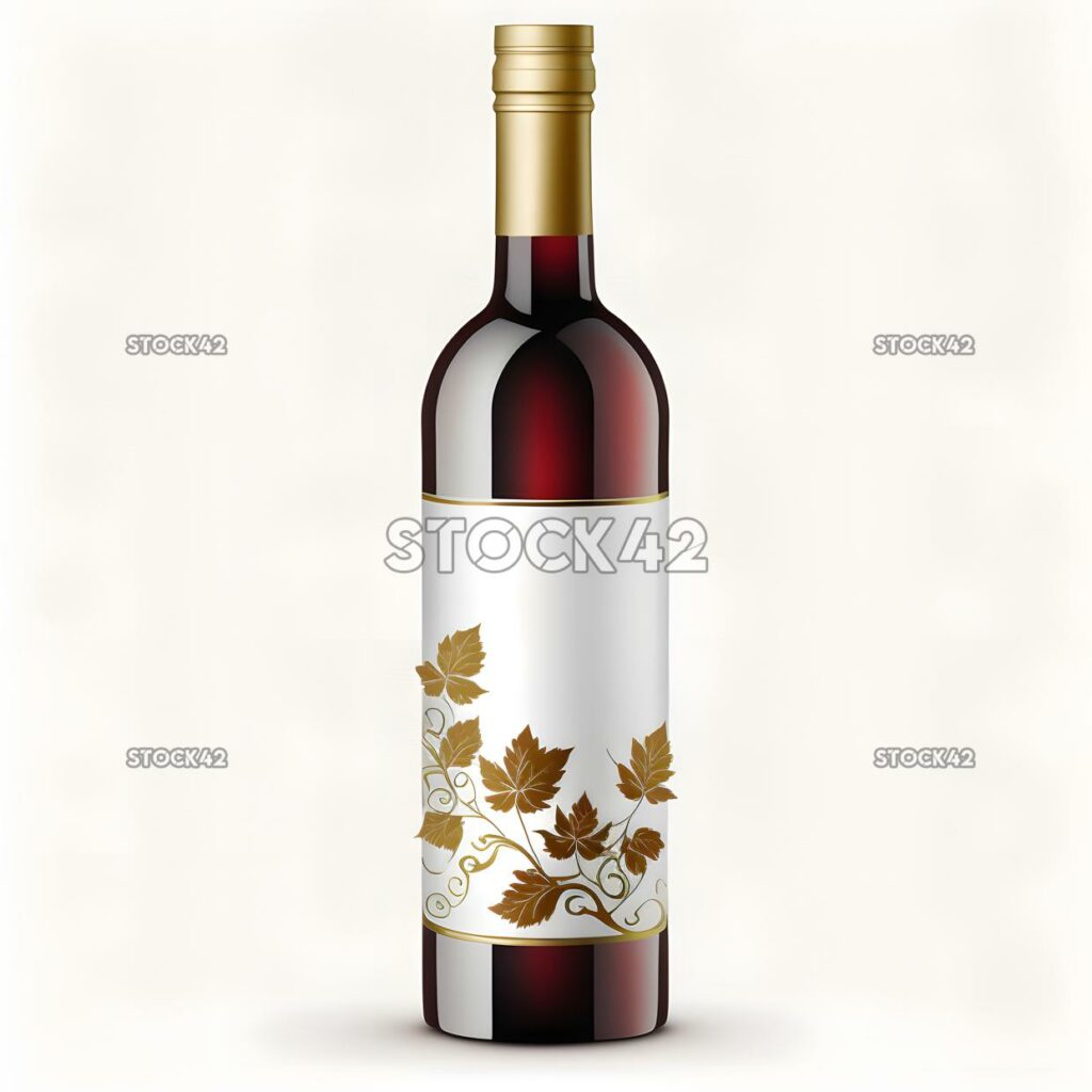 bottle wine blank white background realistic