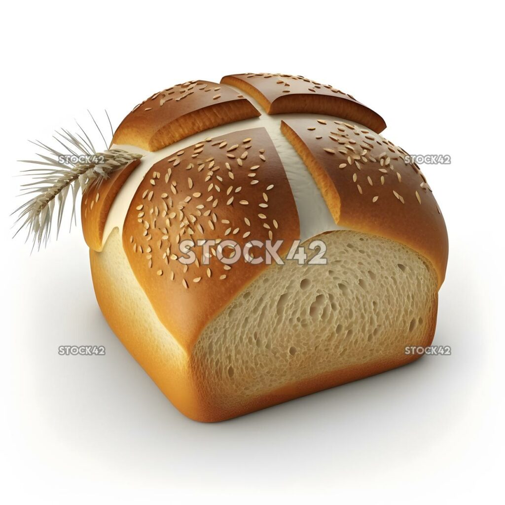 bread blank white background realistic