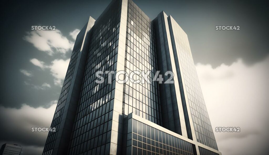 building business tower realistic digital render