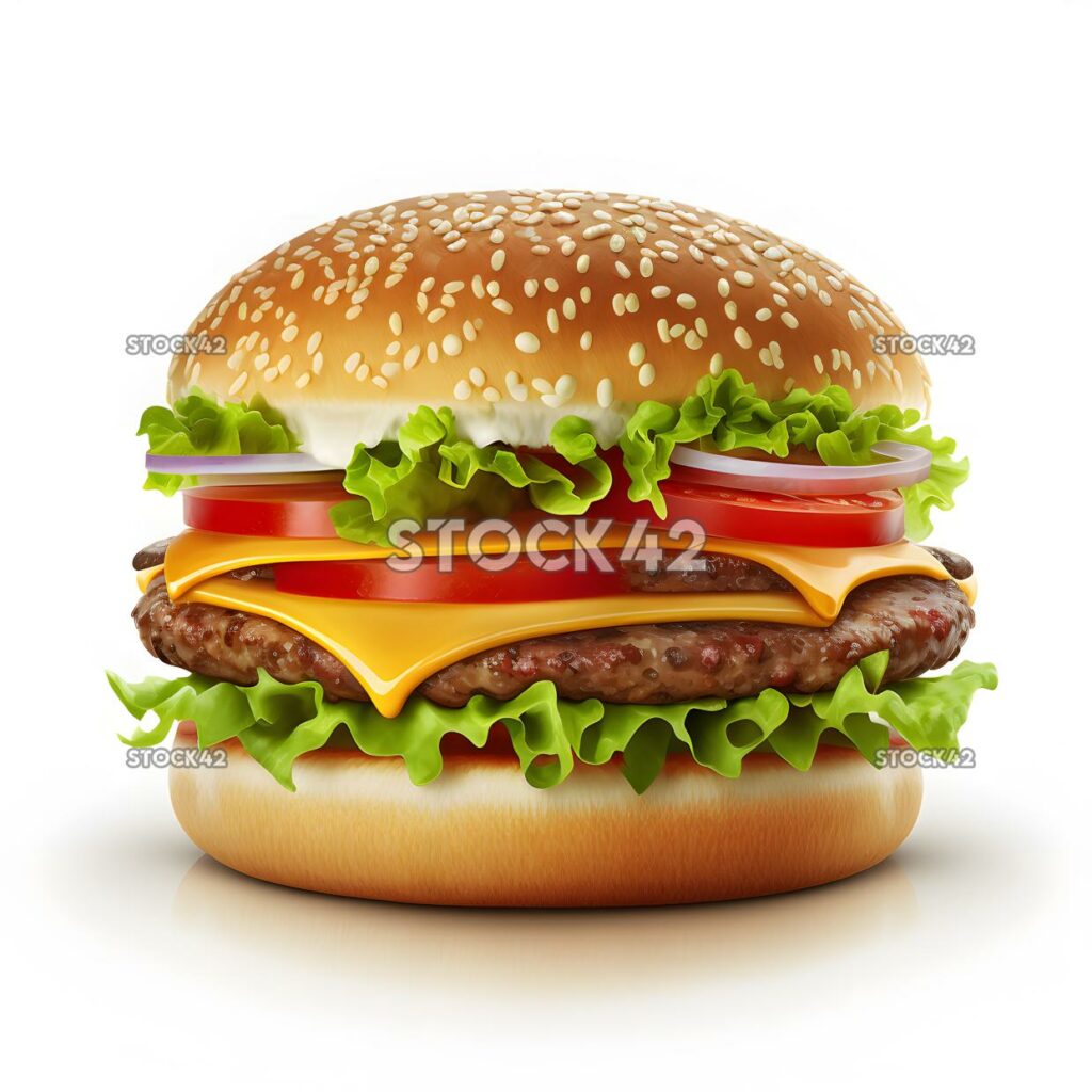 burger blank white background realistic