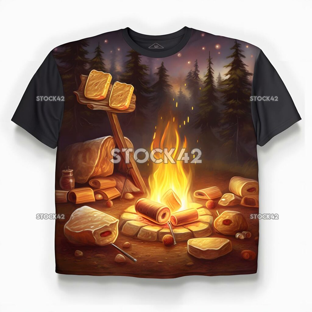 camping trip campfire s mores Hyper-realistic