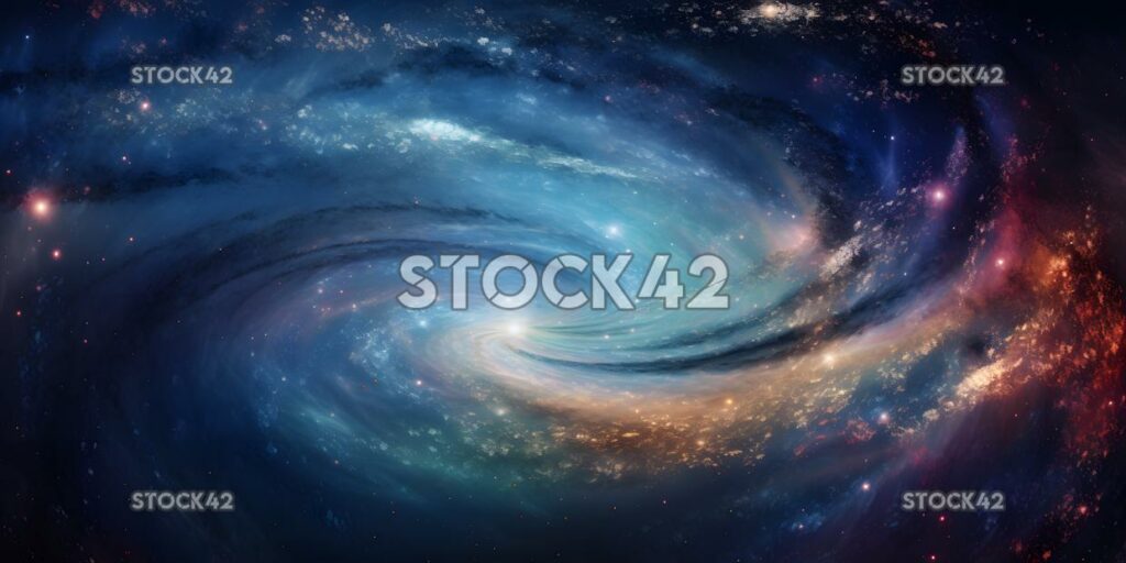 celestial background with a starry sky and swirling galax three