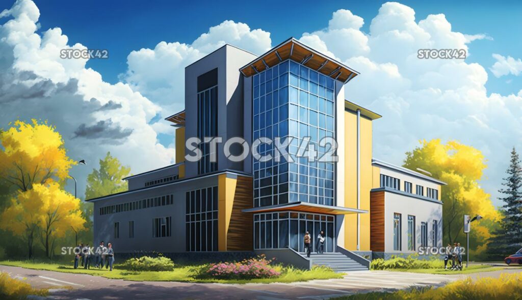 center building summer realistic one