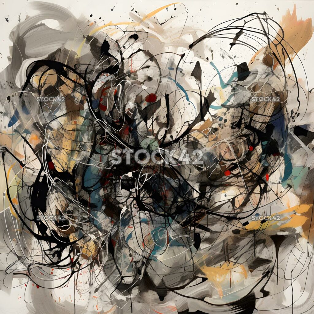 chaotic arrangement of scribbles and squiggles giving the