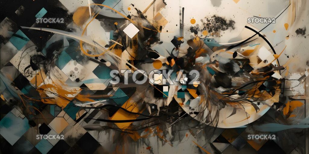 chaotic collage of abstract shapes and textures six