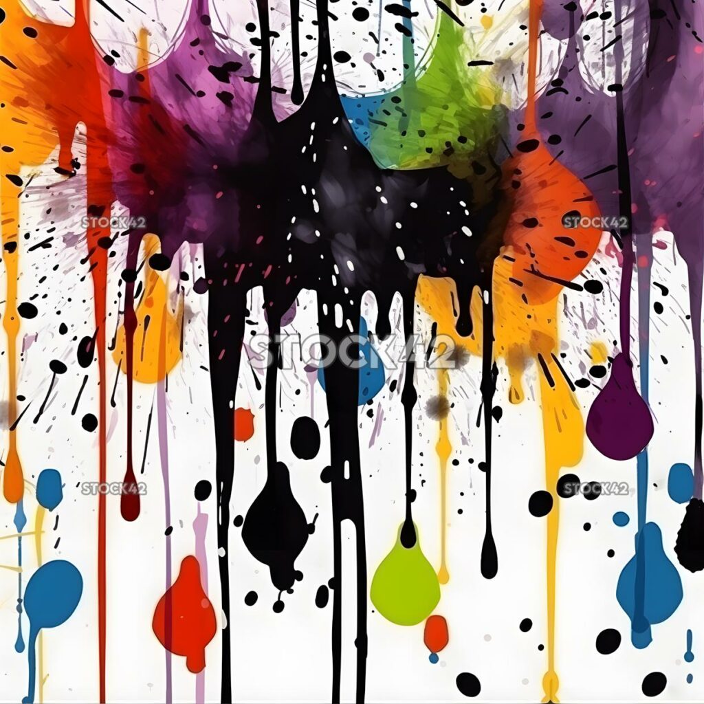 chaotic pattern of splatters and drips