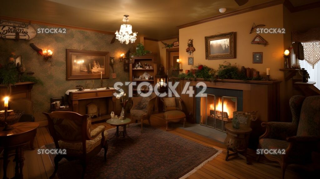 charming country inn with a cozy fireplace and warm hospi