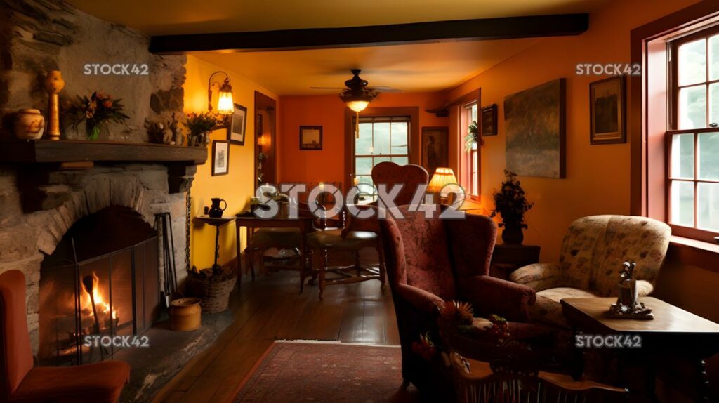 charming country inn with a cozy fireplace and warm hospi two