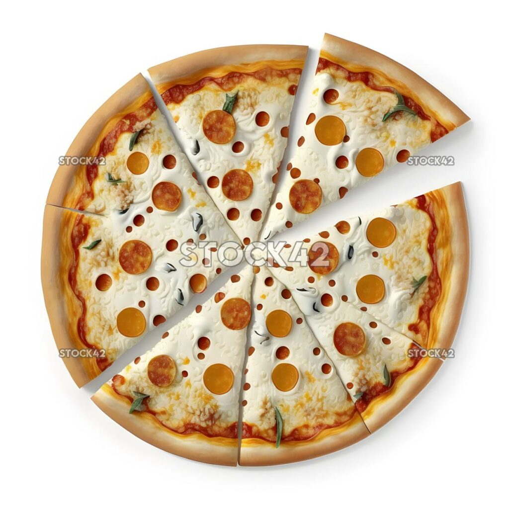 cheese pizza blank white background realistic