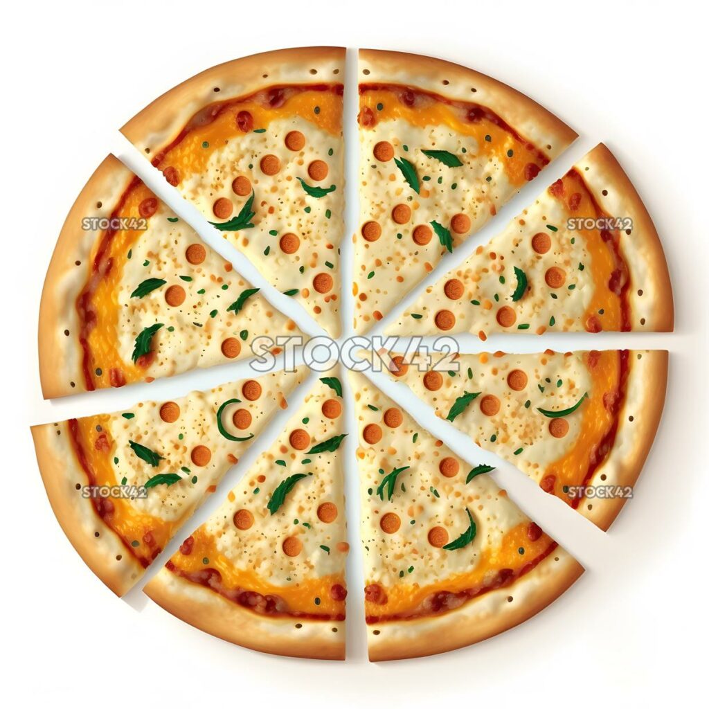 cheese pizza blank white background realistic one