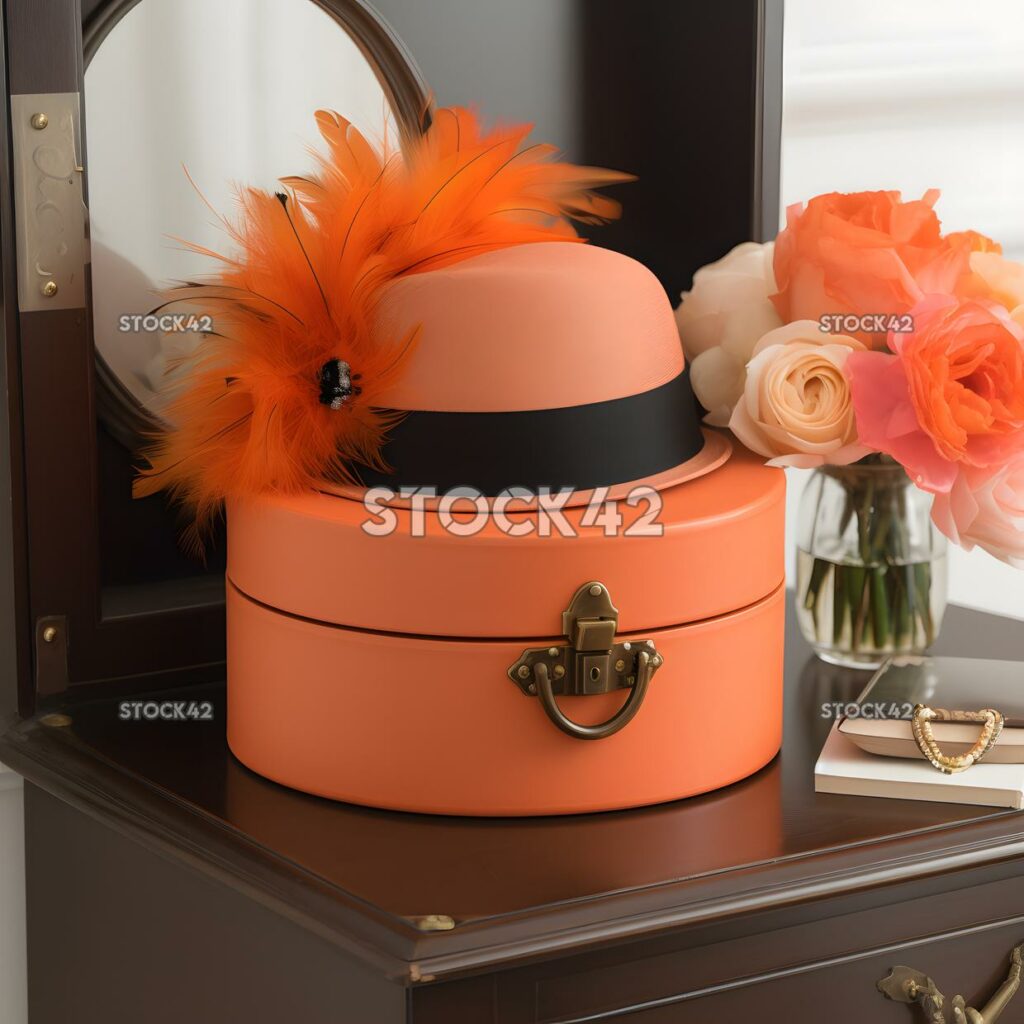 chic and stylish hat box filled with designer hats and fa one