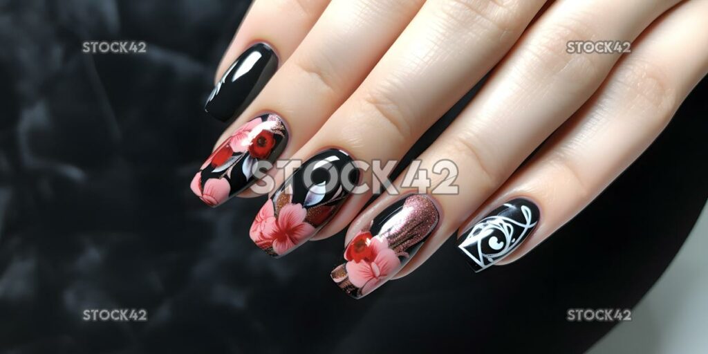 chic and trendy nail salon with a variety of nail art des