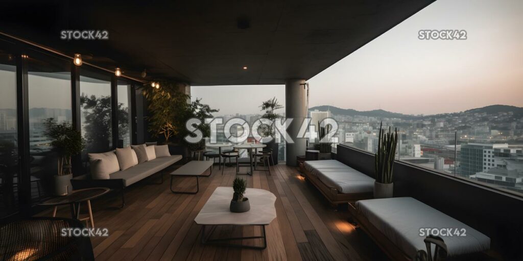 chic and trendy rooftop bar with stunning views of the ci one