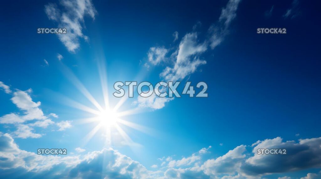 klarer blauer Himmel mit dem Sonnenscheinhell symbolisieren