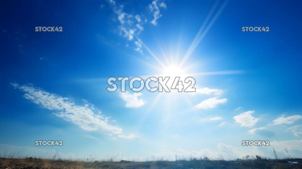 klarer blauer Himmel mit dem Sonnenschein in einem