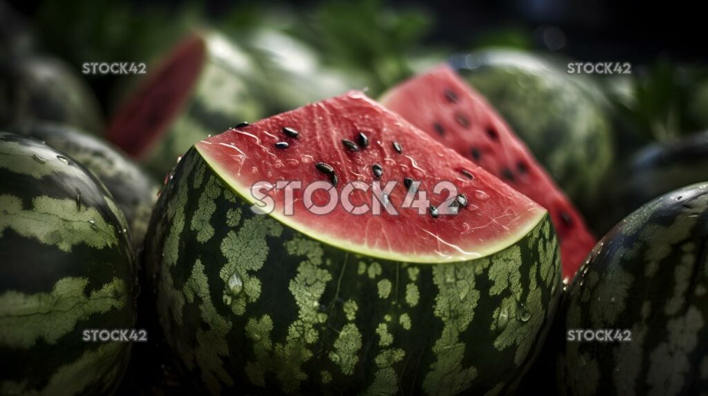 close-up of a freshly picked watermelon