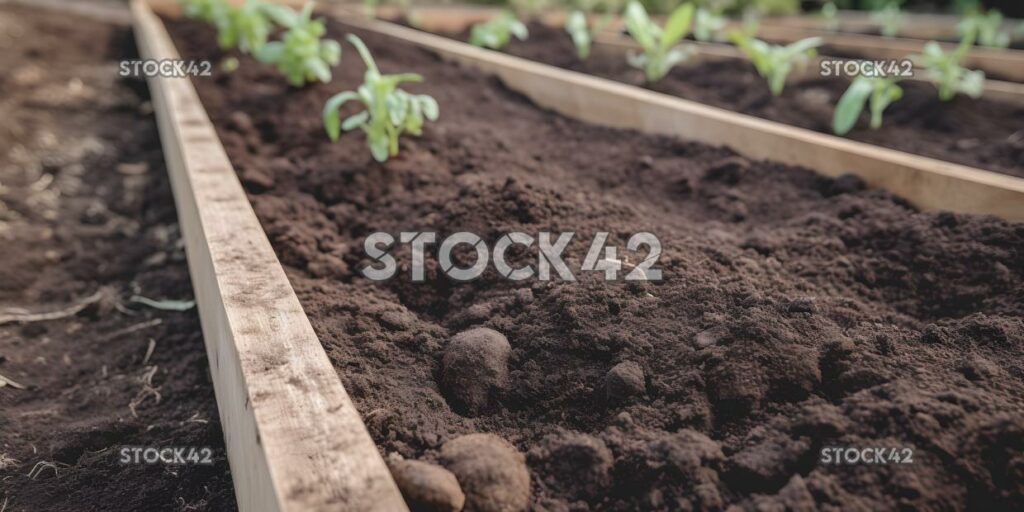 close-up of a freshly tilled garden bed