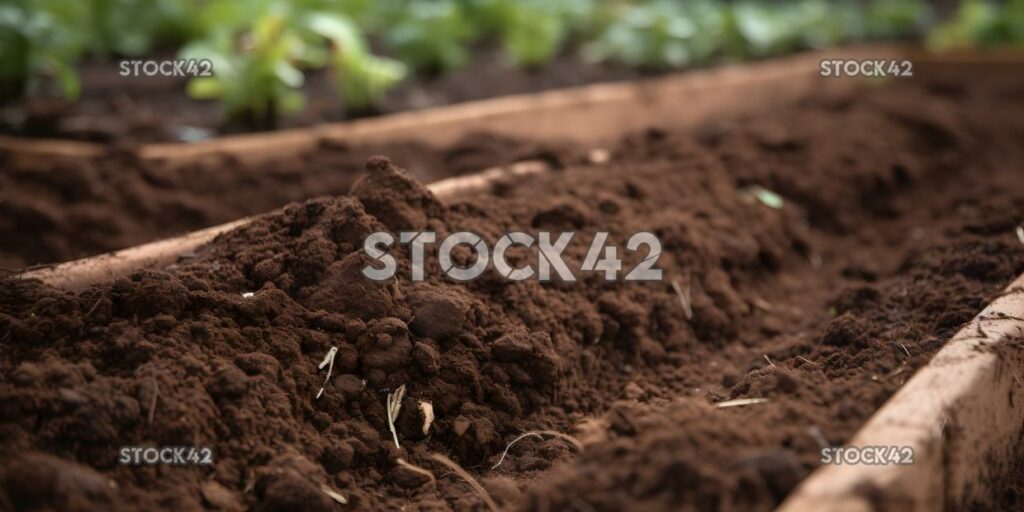 close-up of a freshly tilled garden bed one