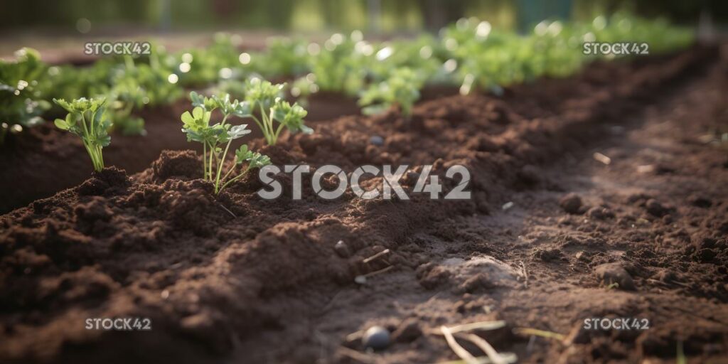 close-up of a freshly tilled garden bed two