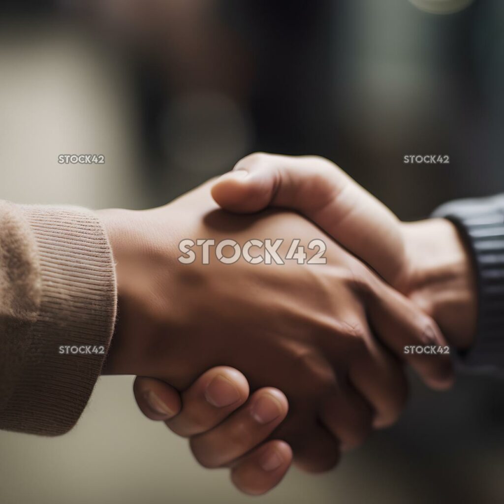 close-up of a persons hand giving a firm handshake