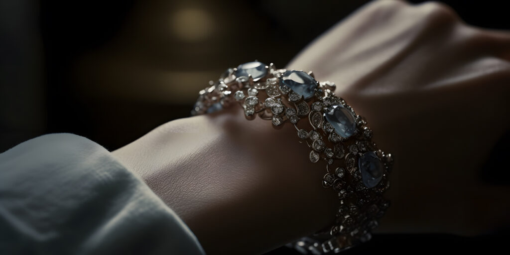 close-up of a womans fashionable bracelet two