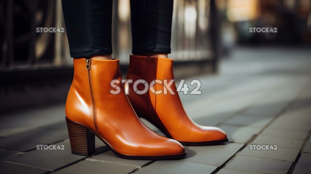 close-up of a womans stylish ankle boots three