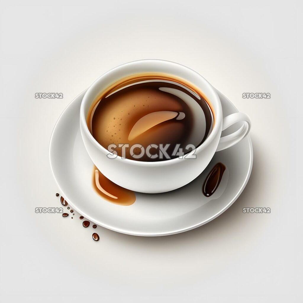 kaffee leerer weißer hintergrund realistisch