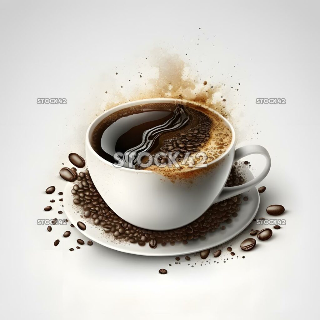 coffee blank white background realistic one