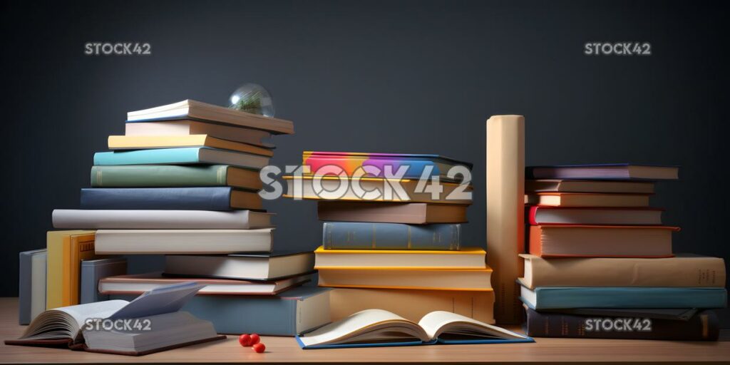 collection of business books and resources symbolizing th two