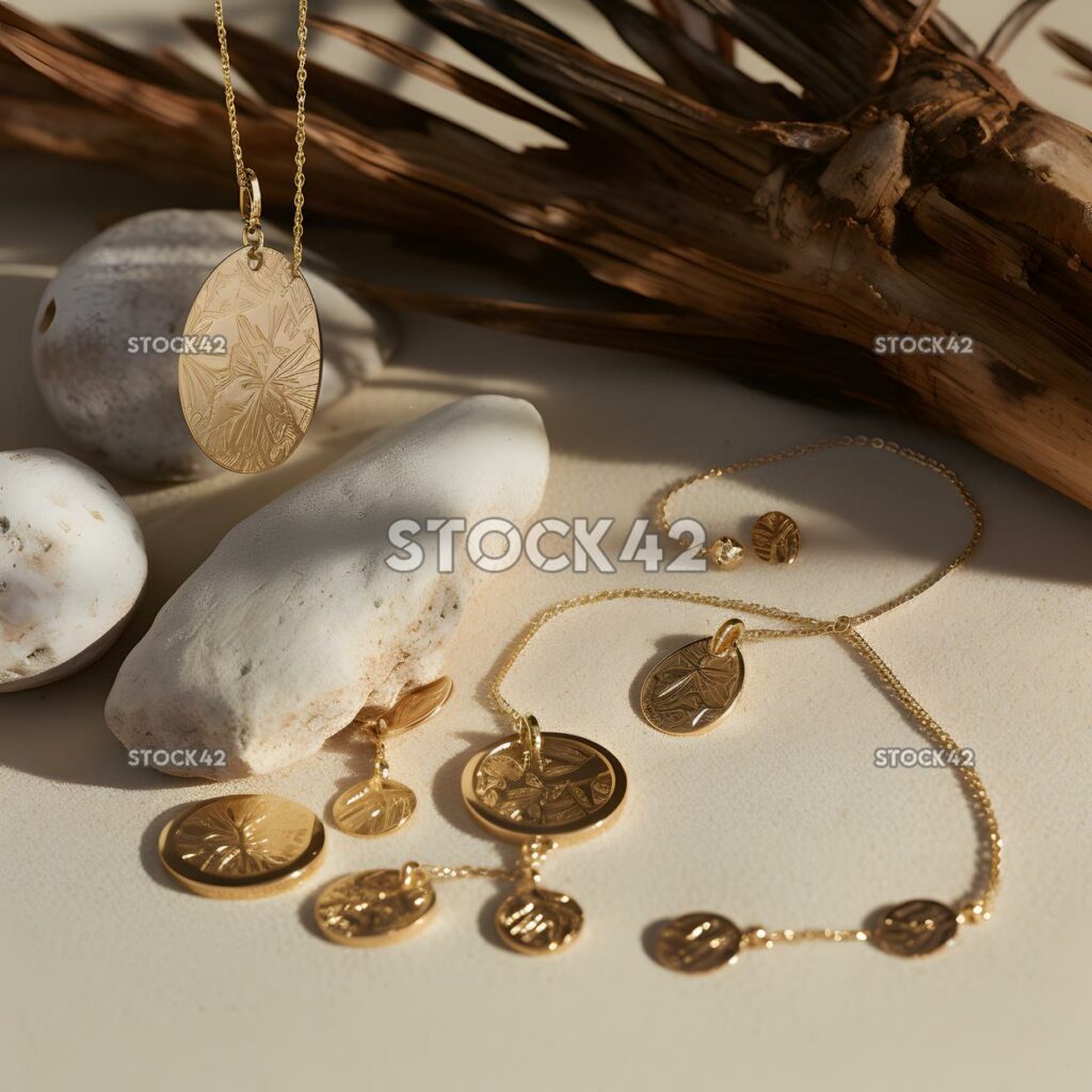 collection of delicate gold jewelry pieces ideal for dres