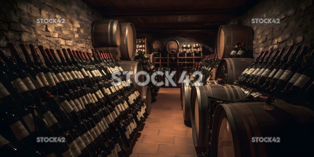 collection of rare and expensive wines in a cellar