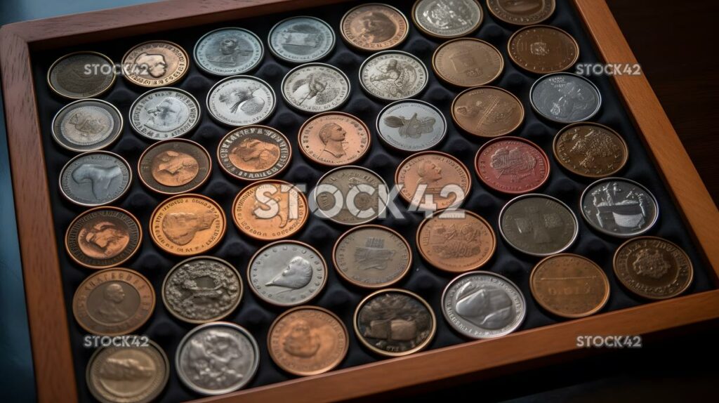 collection of rare and valuable coins from different coun three