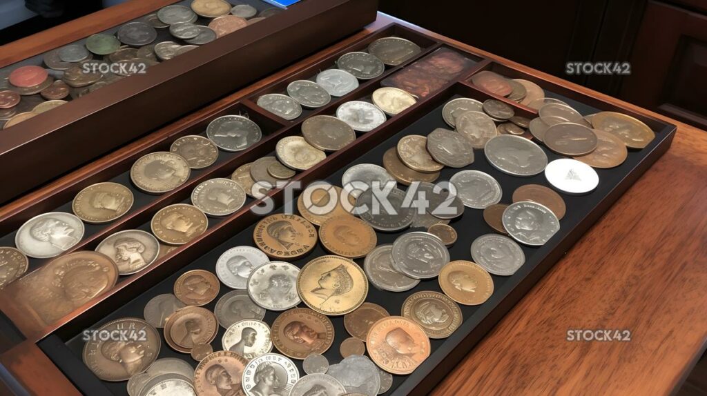 collection of rare coins and bills