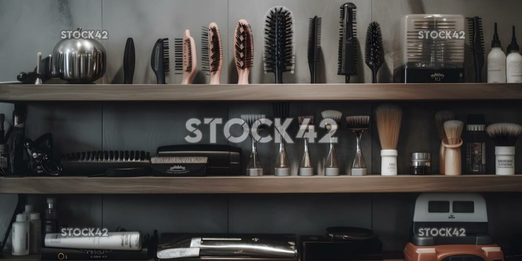 collectionofhairproductsandstylingtoolsonashel two