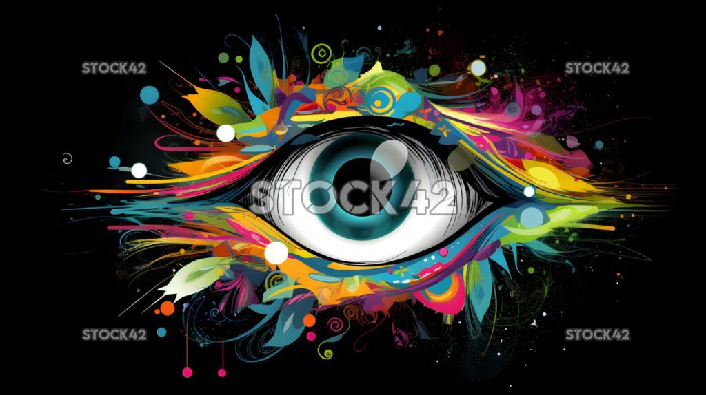 colorful abstract design drawing the eye to different par