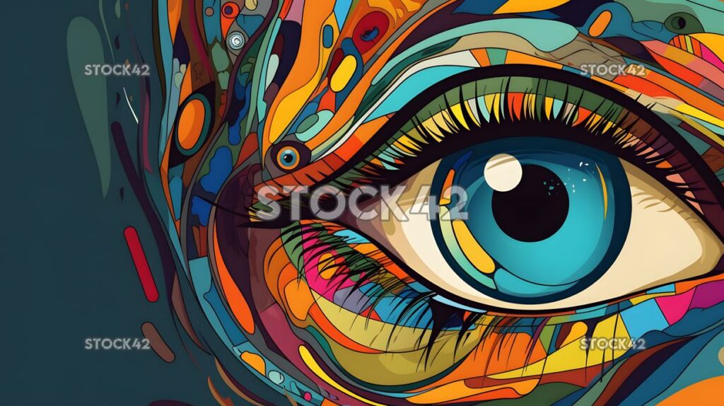 colorful abstract design drawing the eye to different par two