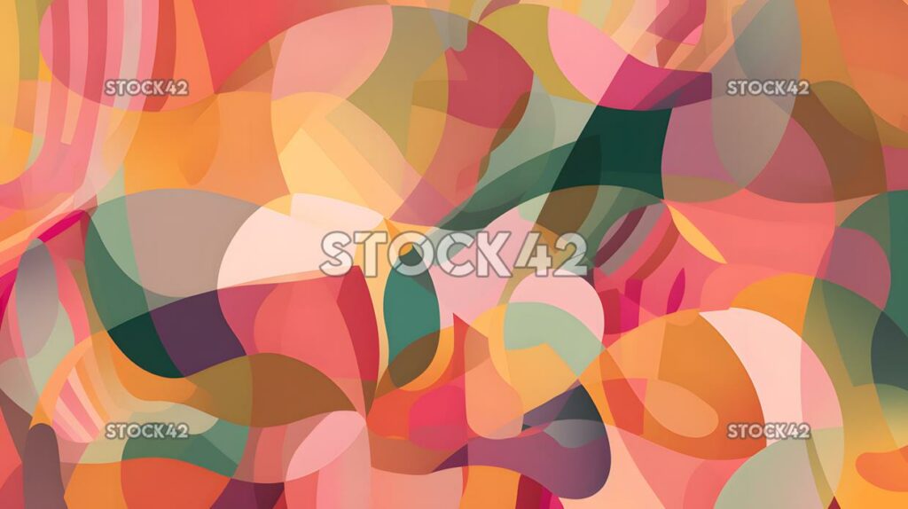 colorful abstract pattern of overlapping shapes in shades three