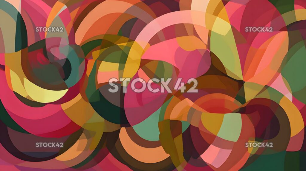 colorful abstract pattern of overlapping shapes in shades two