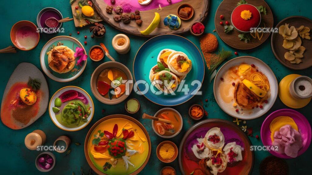 colorful and vibrant food festival with a variety of cuis two