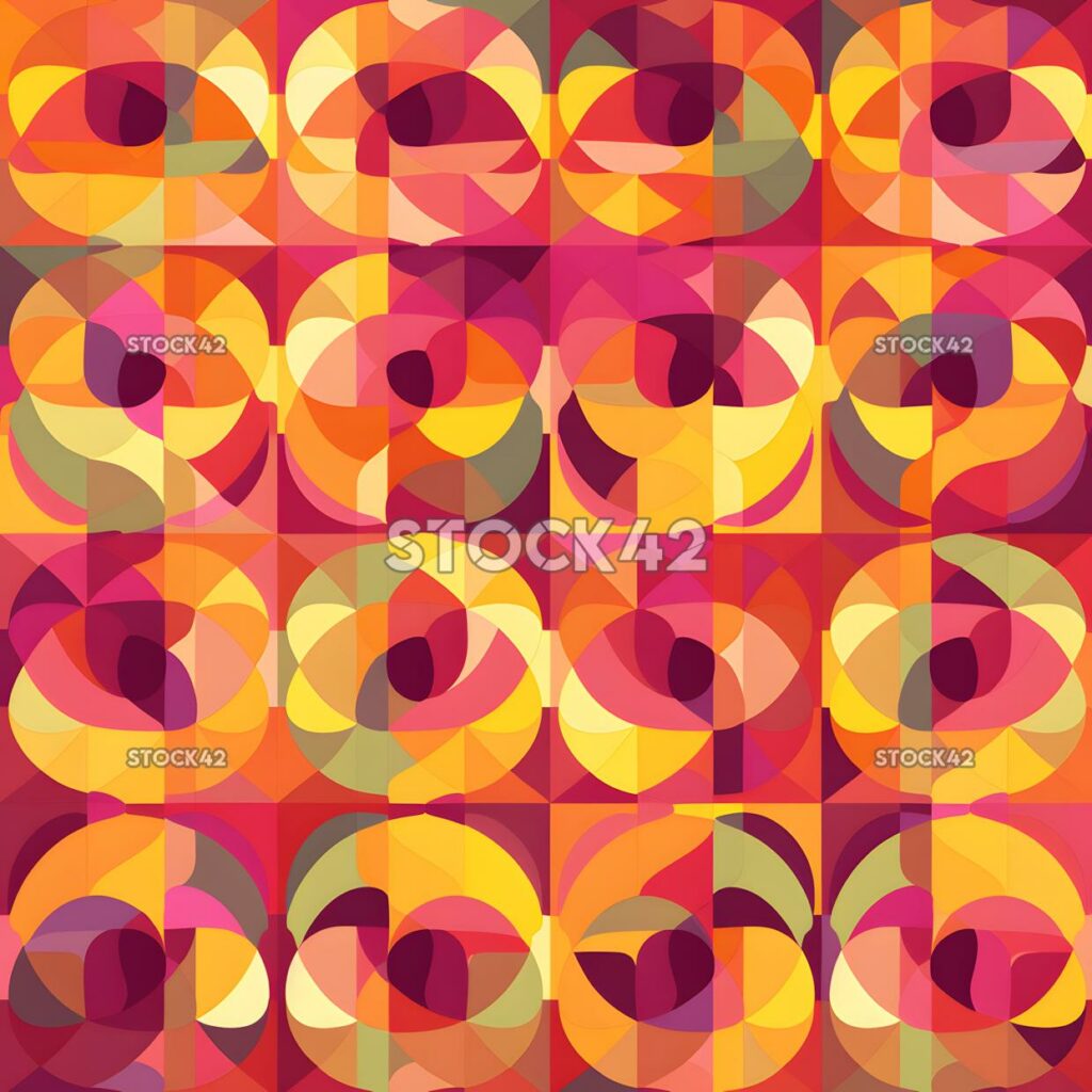 colorful geometric pattern of interlocking shapes in shad