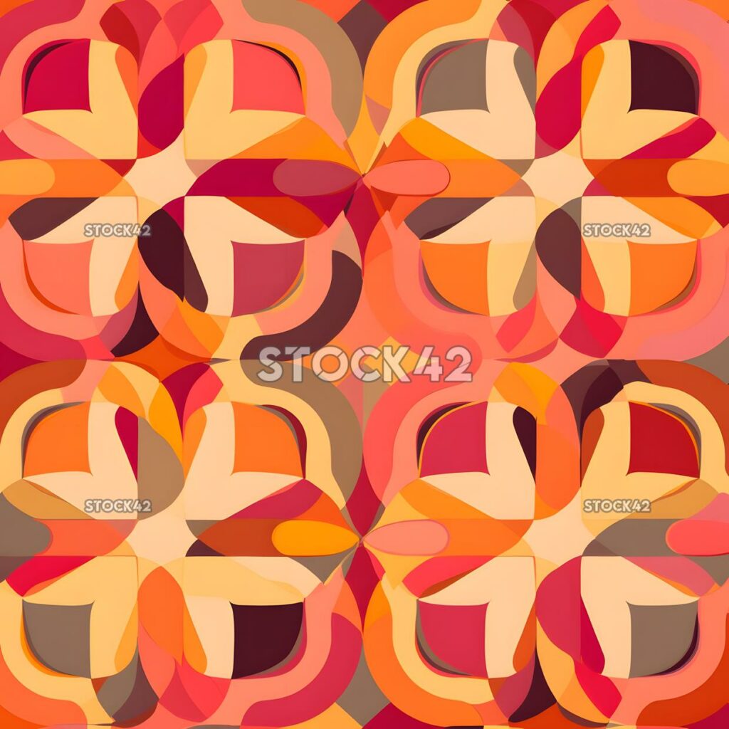 colorful geometric pattern of interlocking shapes in shad one