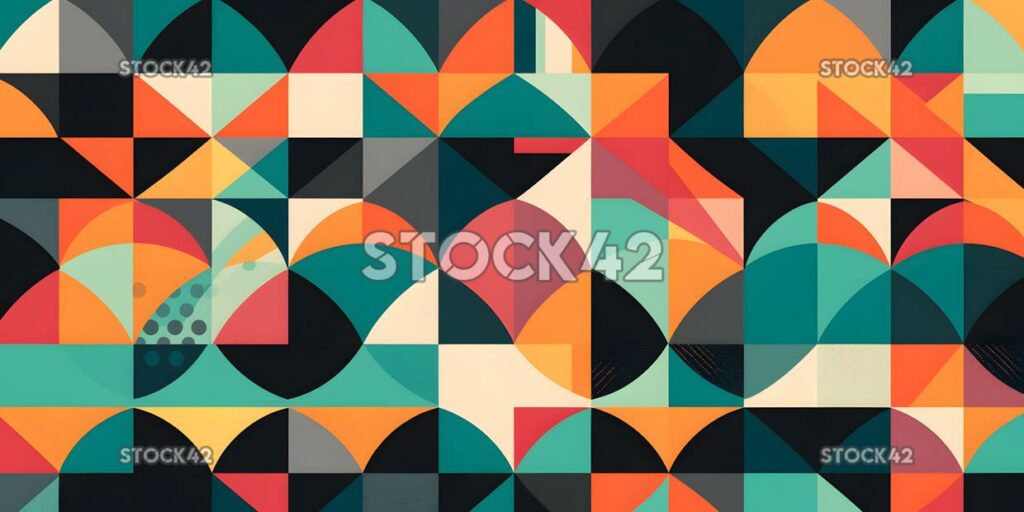 colorful geometric pattern with a retro feel four