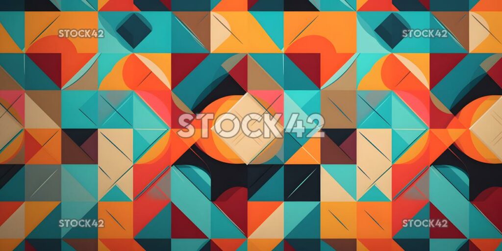 colorful geometric pattern with a retro feel one