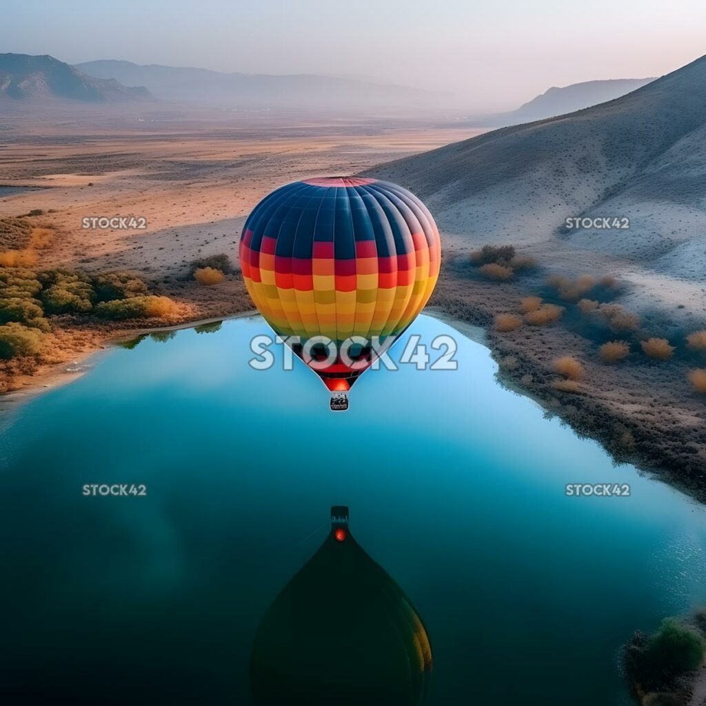 colorful hot air balloon ride over a breathtaking landsca