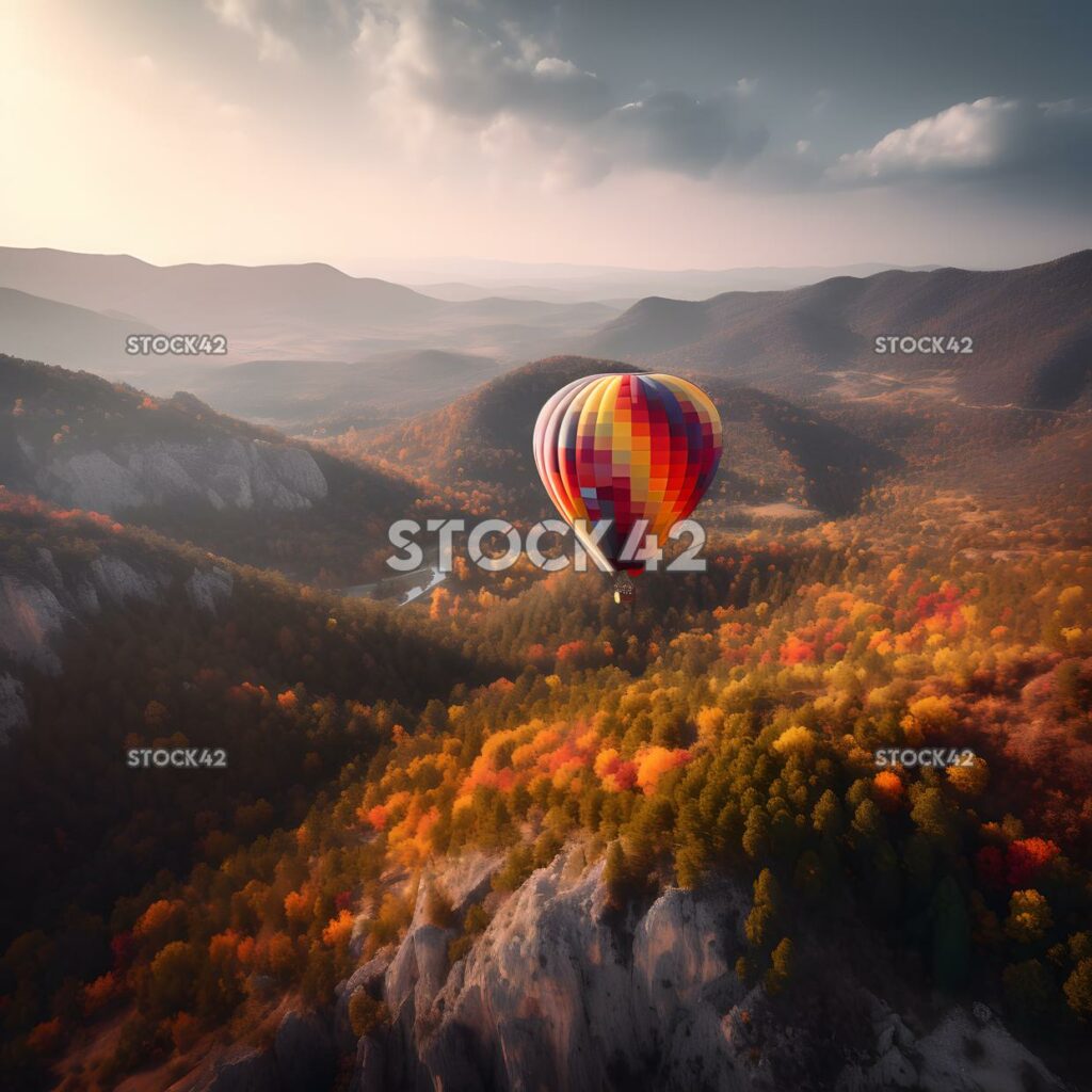 Colorido paseo en globo aerostático sobre un impresionante paisaje