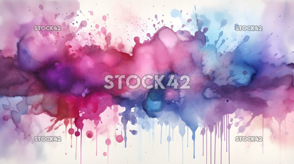 colorful watercolor wash with drips and splatters in shad three