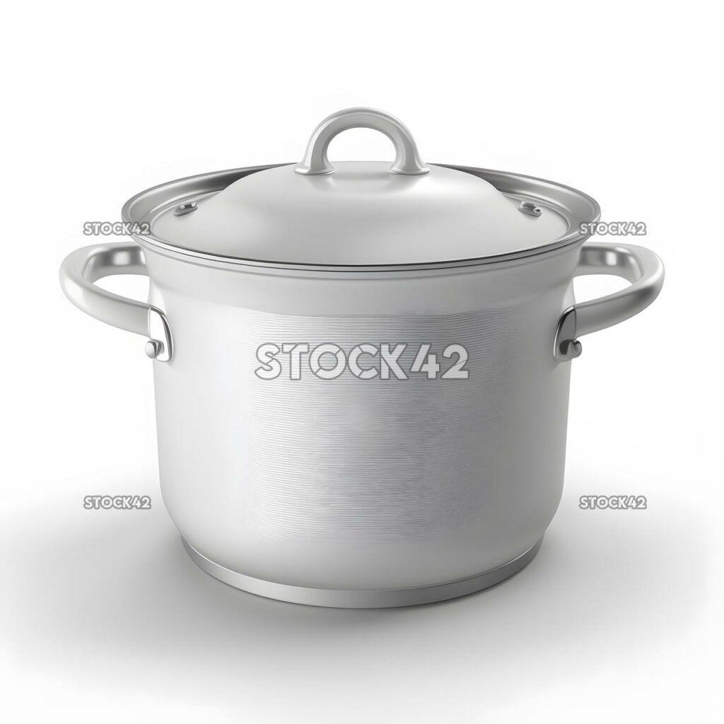 cooking pot blank white background realistic