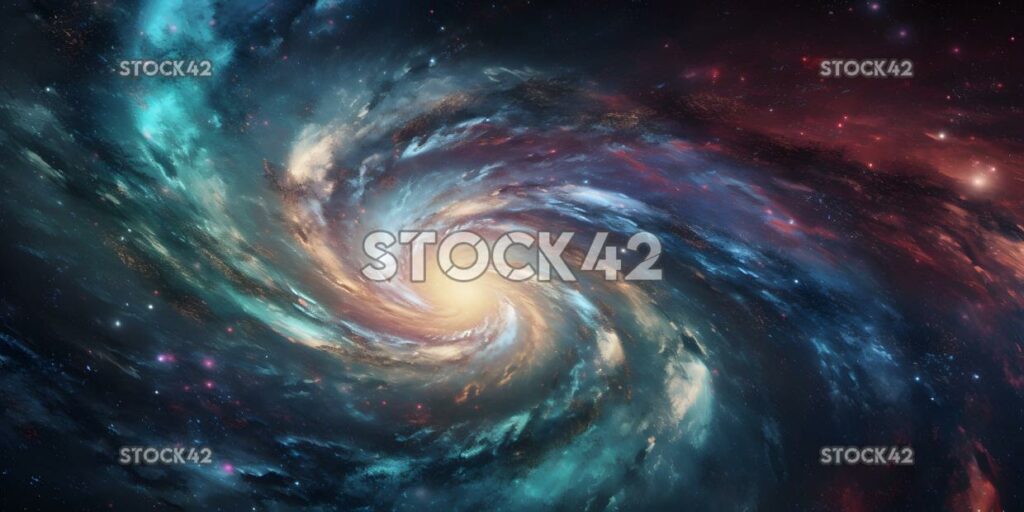 cosmic background with swirling galaxies and stars three