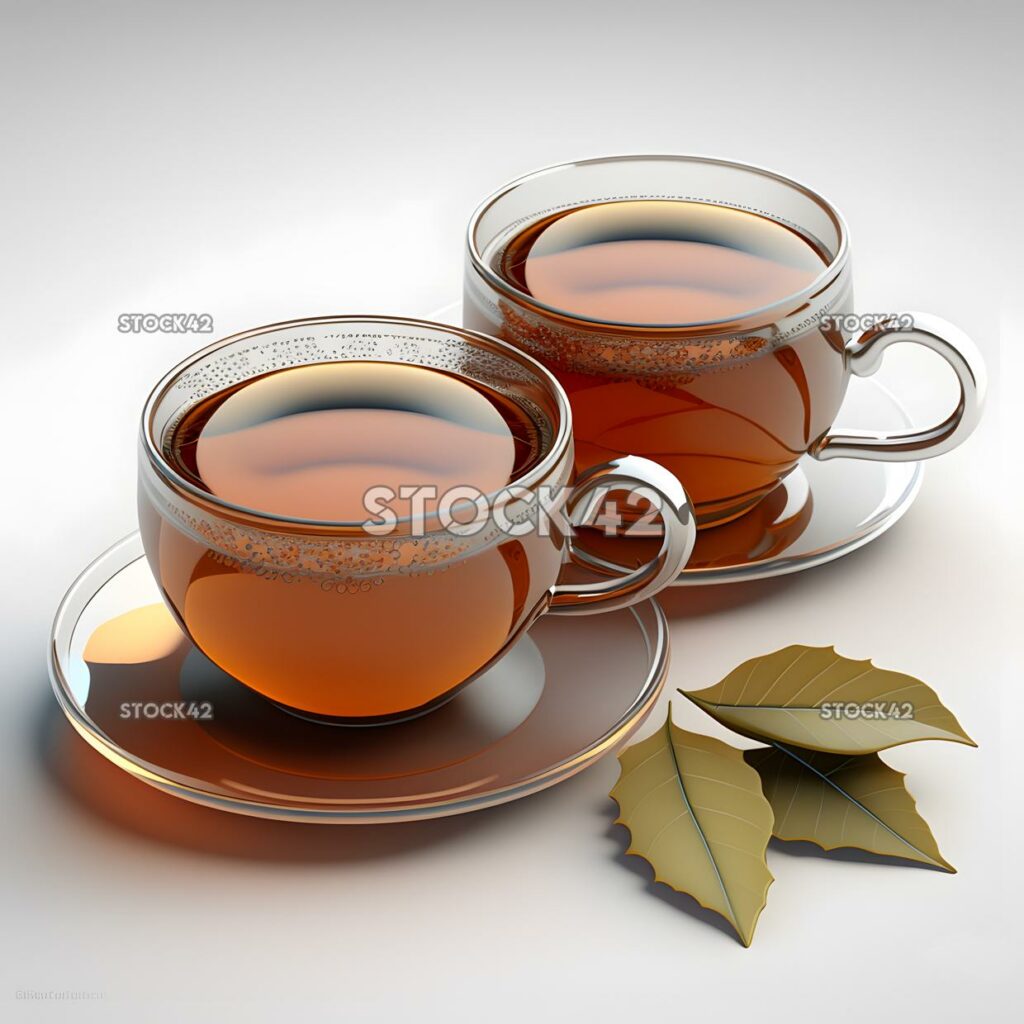 couple of tea  blank white background realistic digital r