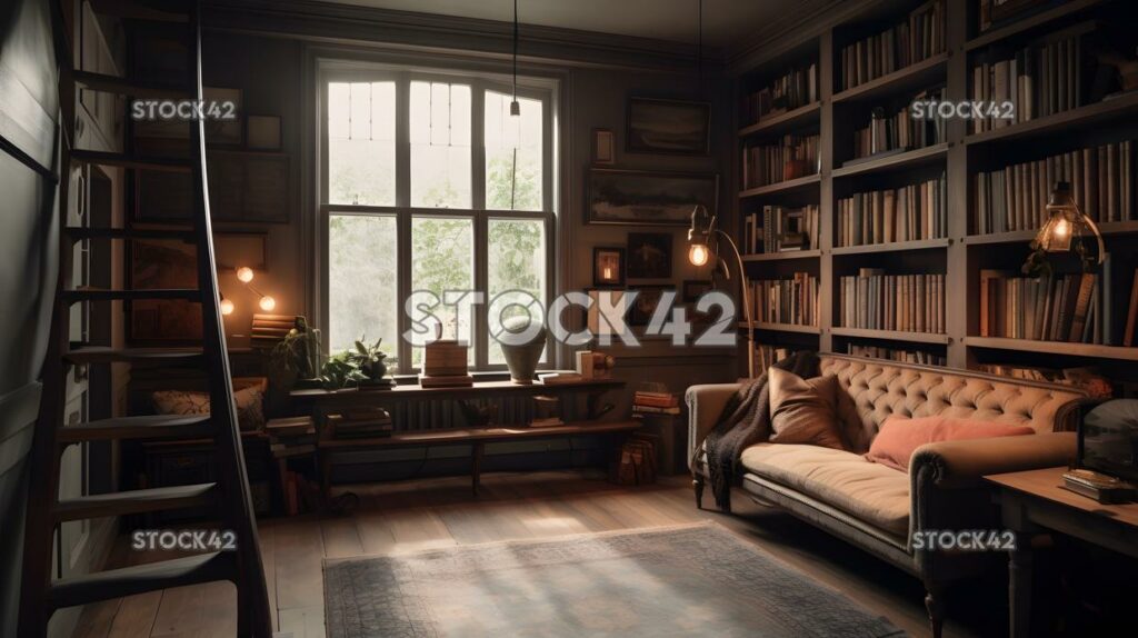 cozy and comfortable library with a collection of inspiri